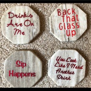Set of 4 marble coasters